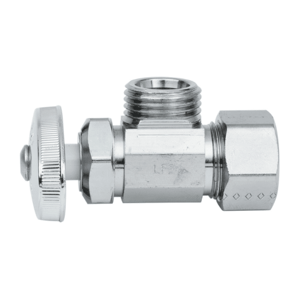 Llave de Control Angular Latón de Barril Cierre Compresión Cromo Coflex IP-104