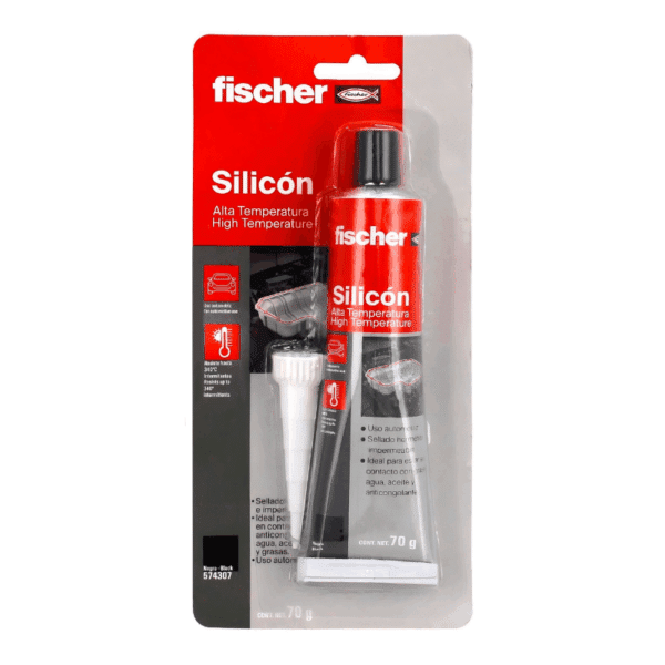 Silicón Alta Temperatura Negro 70gr Fischer 574307