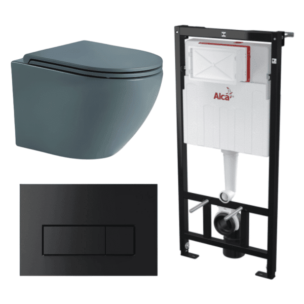 Kit Tanque Oculto A101, Taza Suspendida WC15GO y Pulsador M578 Tecnobath-Alcaplast PWCS21-SADRO