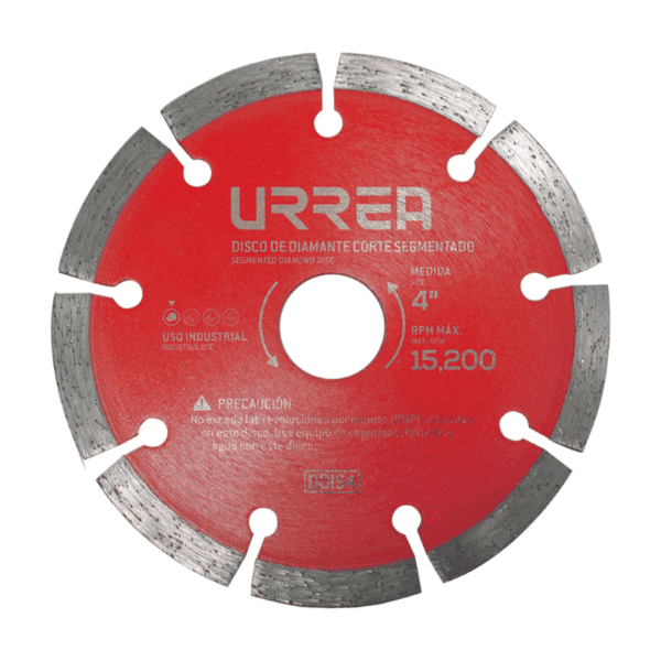 Disco Diamante Segmentado 4-1/2" Uso Industrial Urrea DDIS45