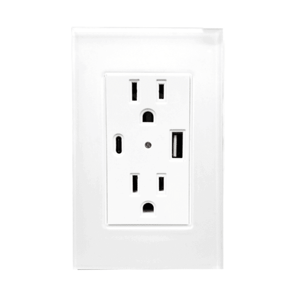 Contacto Doble Aterrizado con Entradas USB Tipo A y C Línea Cannes Argos 8842960
