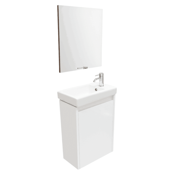 Gabinete Spot Plus 40X60cm Blanco Lacado con Monomando y Espejo 38x48cm Esbaño 92445
