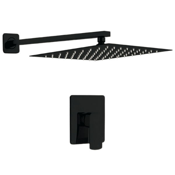 Juego de Regadera y Monomando Negro Mate Meer RSM102
