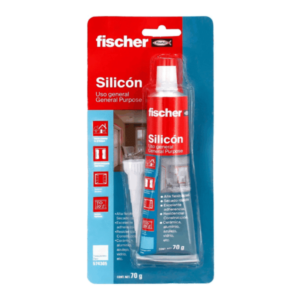 Silicón de Uso General Transparente 70g Fischer 574305
