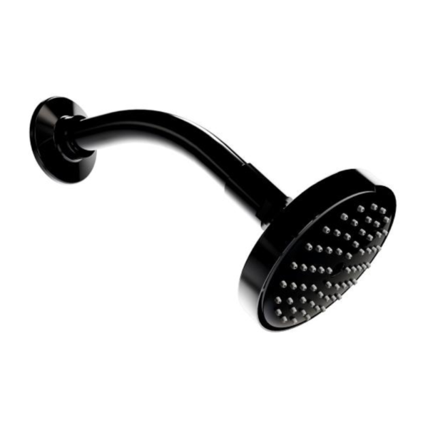 Regadera de Chorro Fijo con Brazo y Chapetón Obsidiana H-201-OB Helvex